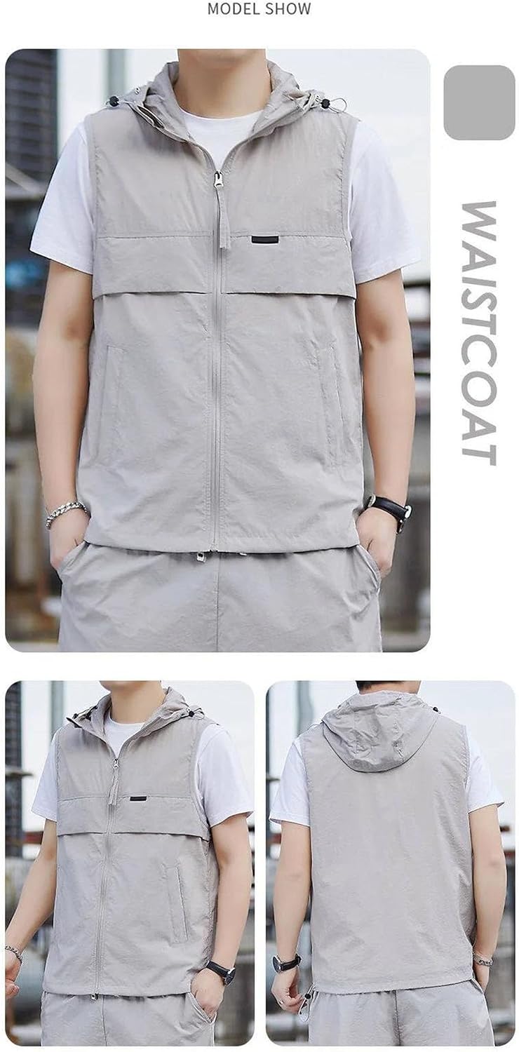 Men's Hooded Sun Protection Running Protective Vest
