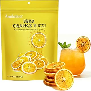 Dried Orange Slices, 250G/8.82OZ (50 to 65 slices) Dehydrated Orange Slices, NO Additives Dry Orang-e Slice-s for Christmas Decorations, Scented Candles, Tabletop Decorations