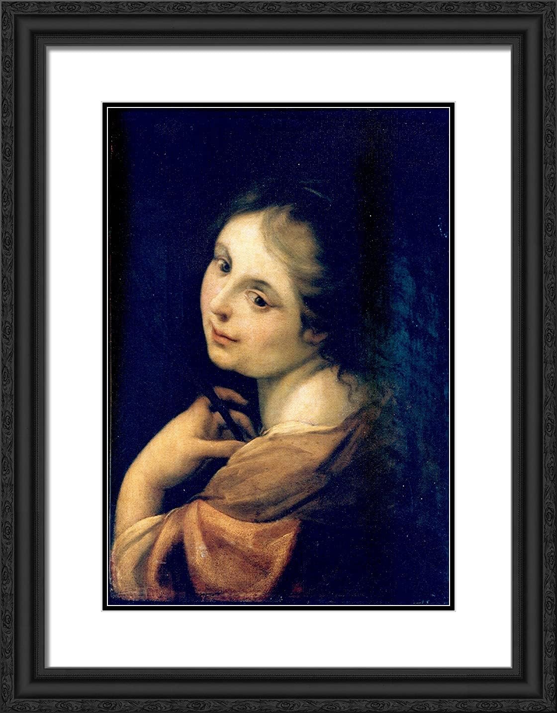 ArtDirect Correggio 19x24 Gold Ornate Framed Art Print with Double Matting Titled: Half Figure of a Martyr