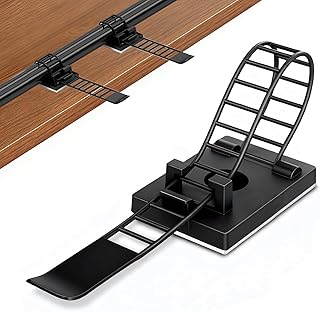 Redamancy 50 Pcs Sujeta Cables, Organizadores de Cables Autoadhesivos, Bridas Adhesivas, Clips de Cable Ajustable para O...