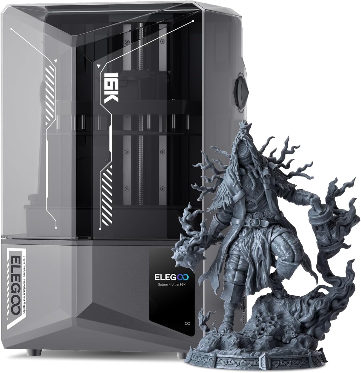 ELEGOO Saturn 4 ultra16K High-Resolution Resin LCD 3D Printer — Large Build Volume · Fast Monochrome Screen · Precision MSLA Printing for Miniatures, Dental & Jewelry