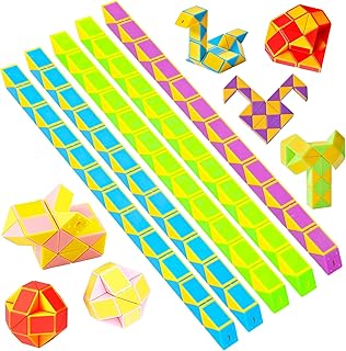 Comprar Galenecx 12 Piezas Serpiente Magica, 24 Segmentos Magic Snake Cube, Serpiente Juguete de Rompecabezas para Niños, Adecuado como Premios en el Aula, Obsequios para Fiestas Infantiles
