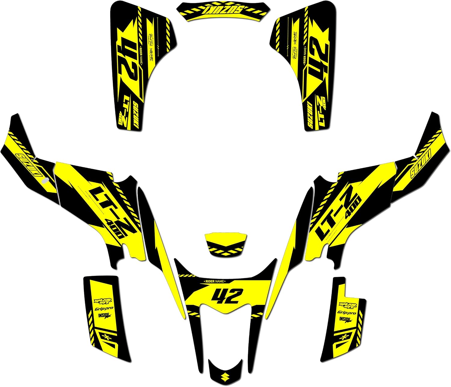 Graphics Kit for Suzuki LTZ 400 (2003-2008) Lethal Series Red 21 Mil - ATV UTV Custom Racing Graphics Stickers Decals Kit, no-Plastics