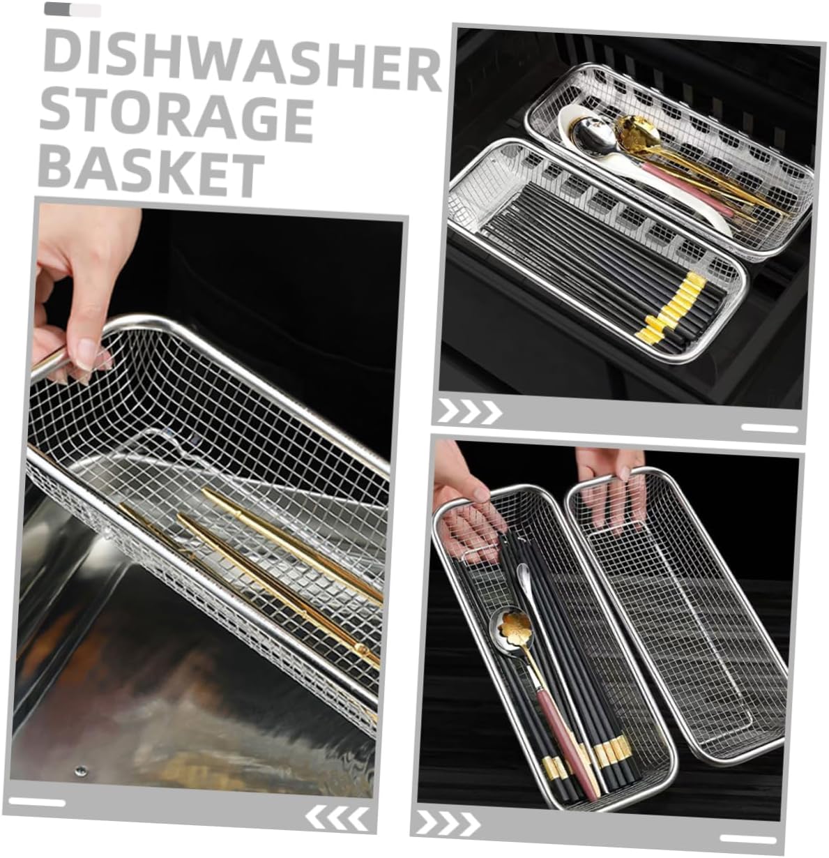 OSALADI 4pcs Dishwasher Basket Metal Utensil Holder for Cutlery Tableware Mesh Design for Easy Drying for Kitchen Organization