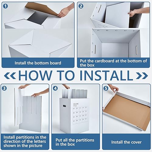 Vista 3 de PerKoop Paquete de 2 soportes organizadores de almacenamiento para almacenar pósteres, gráficos de anclaje, 40 ranuras de 25 x 17.7 x 14.2 pulgadas