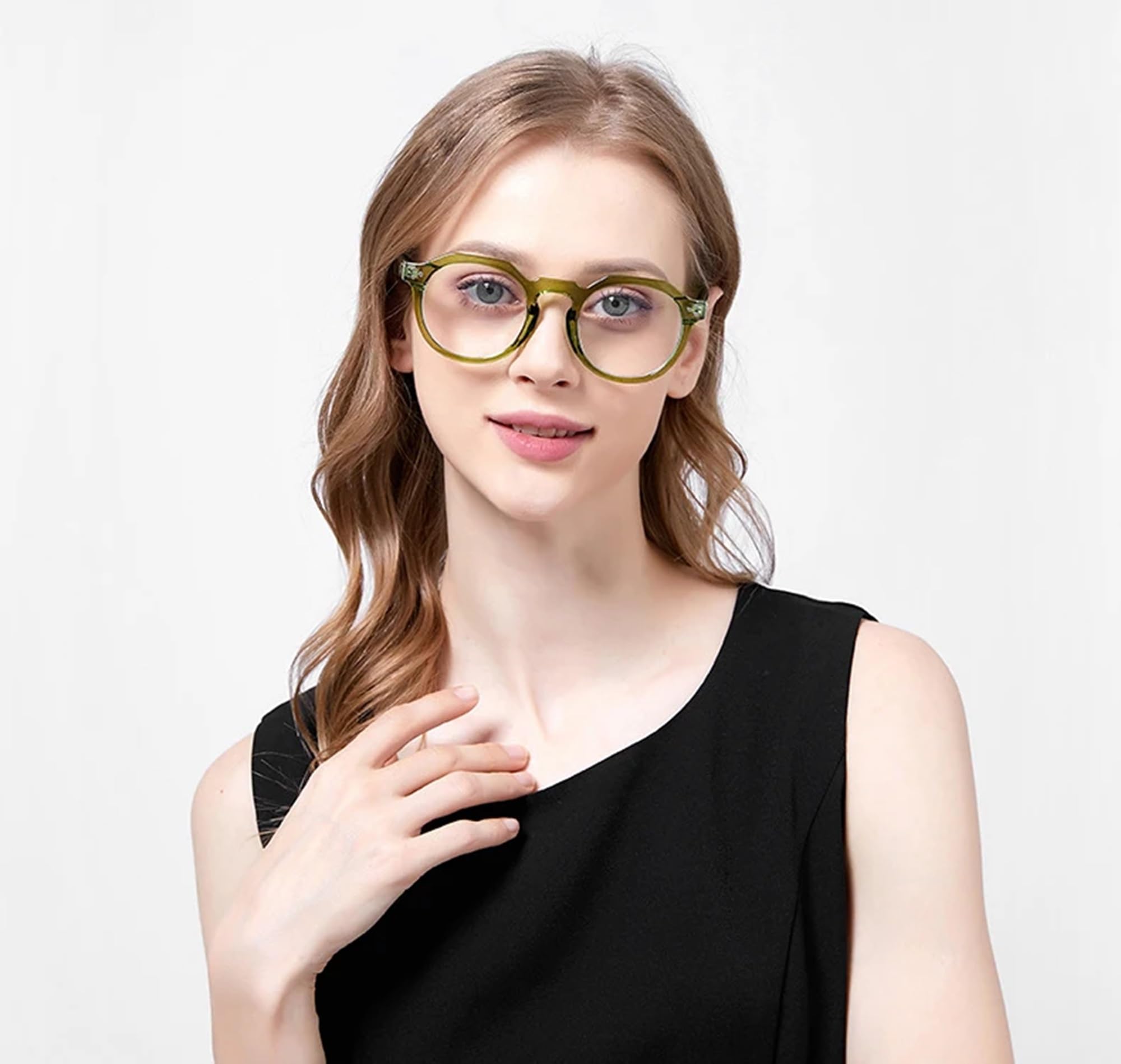 AUGEN Clear Lens Full Rim Square Spectacle Frame For Men And Women | Unisex Eyeglass | Round (C1) - Image 3 thumbnail