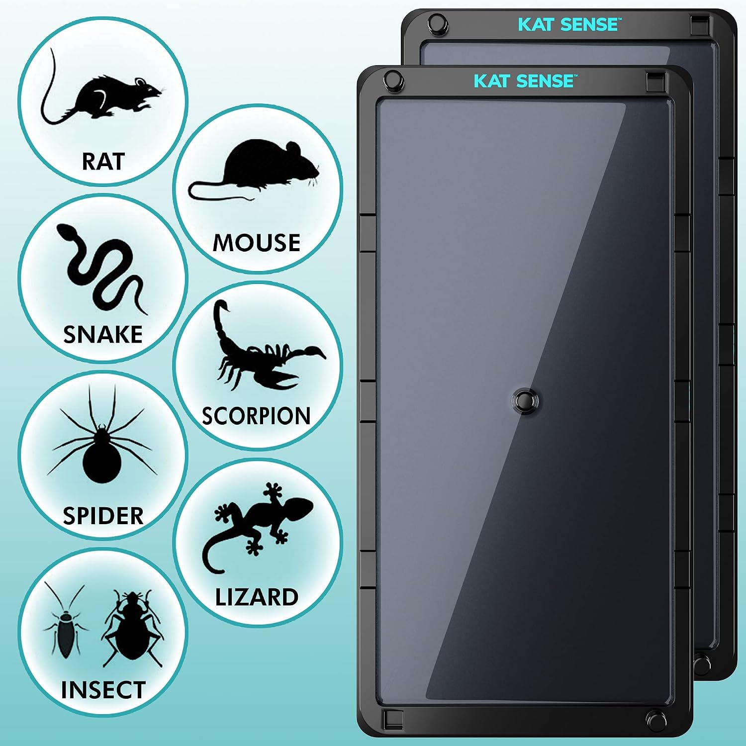 Kat Sense Rat 'N Mouse Glue Traps, Sticky Pest Control Trap for Catching Mice, Pack of 6 Large Pre Baited Glue Boards That are Quick and Easy to Use Indoors