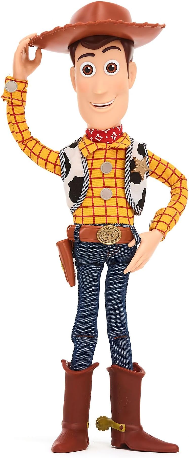 Disney Store Official Sheriff Woody Interactive Talking Action Figure, Pixar's Toy Story, 39cm/15”, Pull string Cowboy Doll Featuring 15+ English Phrases, Interacts with Other Characters, Ages 3+