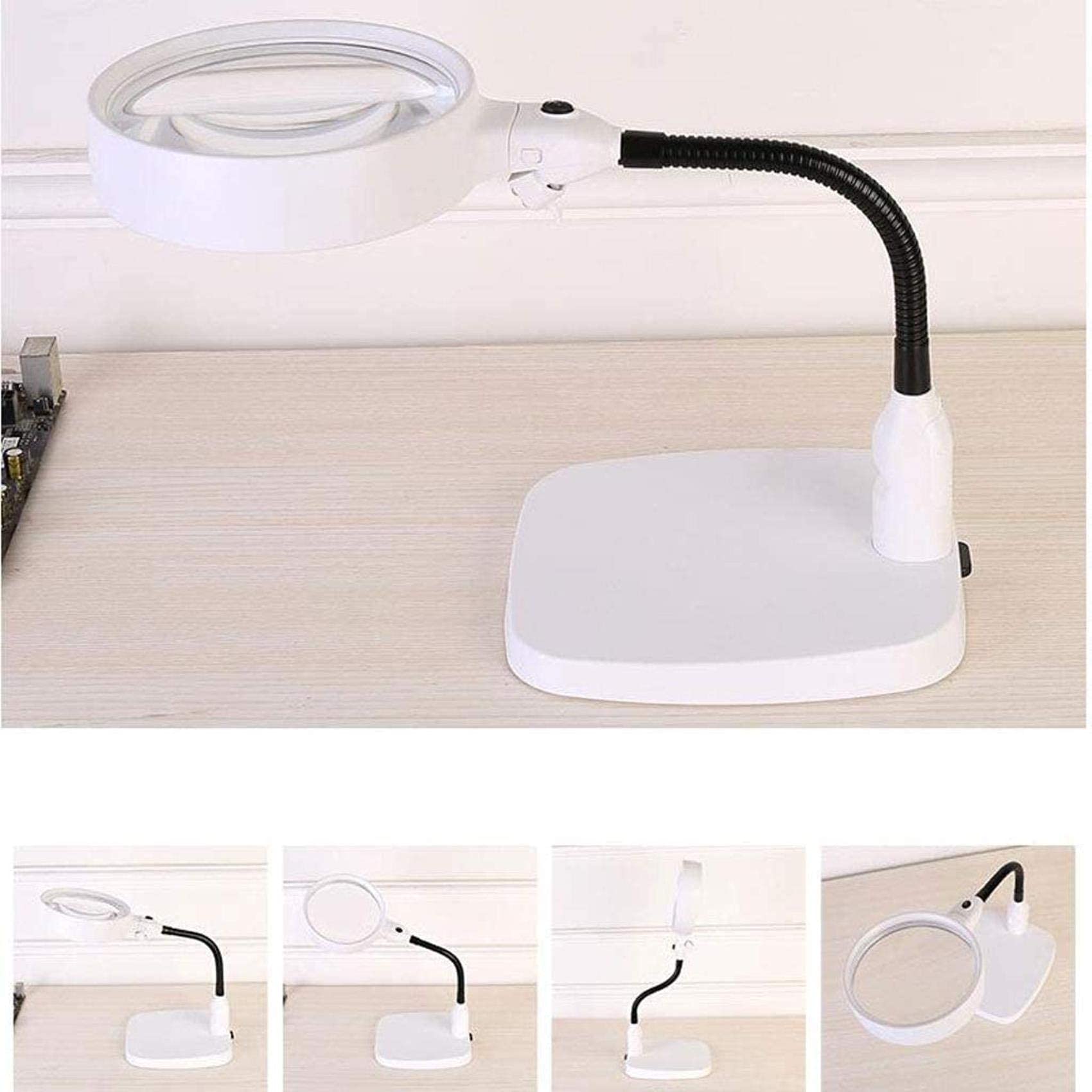 JOZZY Lupa,Escritorio de 8 Veces con reparación de teléfonos móviles de inspección electrónica Antigua Led para reparación de artesanías de Lectura Lupa