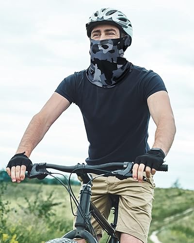 Miniatura 6 de Geyoga Pasamontañas de verano para el verano, protección solar UV, cobertura completa de la cara de seda de hielo, cubierta facial deportiva para la