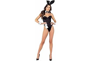 Womens Black Playboy Bunny Costume, Medium