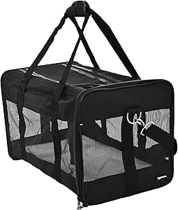 Amazon Basics Soft-Sided Mesh Pet Travel Carrier for Dog, Cat, up to 22 pounds, 19.7\\\\\\\
