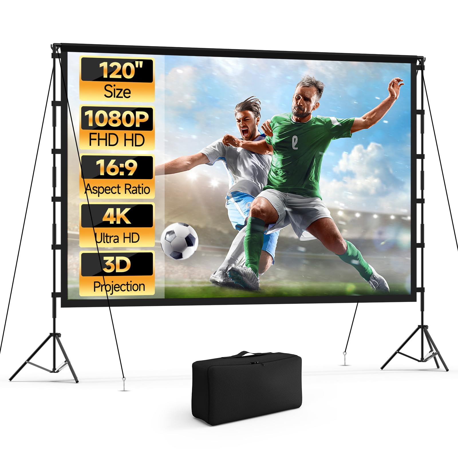 Amazon.com: 120 Inch Projector Screen with Stand, 16:9 4K HD