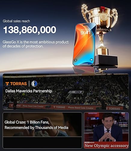 Vista 44 de TORRAS Diamond Shield - Protector de pantalla para iPhone 15 Pro [protección de grado militar] 9H+ irrompible, inastillable, vidrio templado