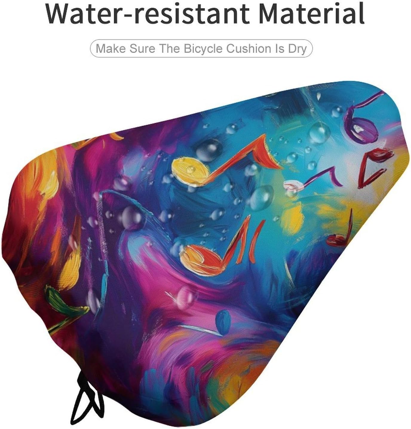 Colorful Music Notes Graffiti Waterproof Bike Seat Covers Universal Fit image 4