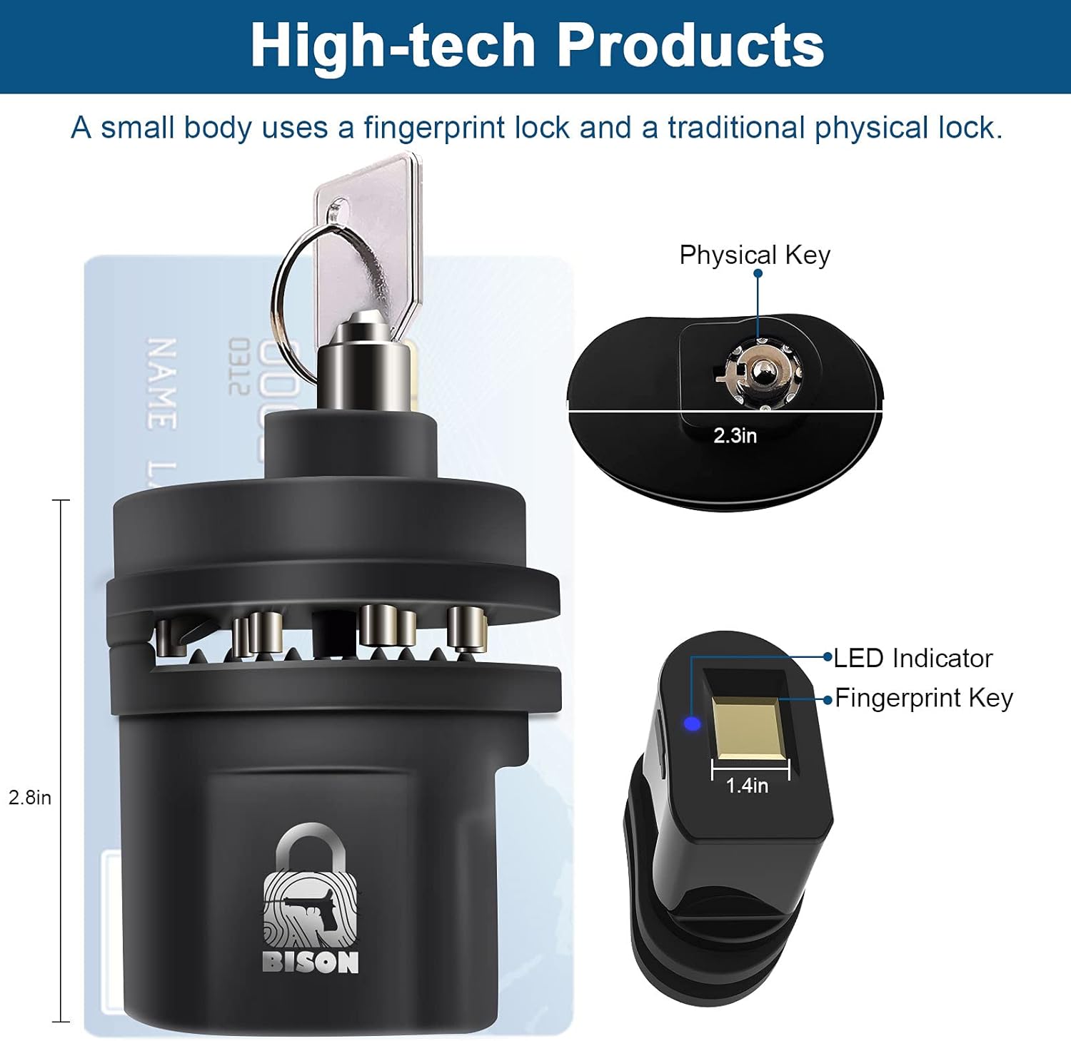 Bison Fingerprint Trigger Lock 1-Second Biometric Unlock for Handguns & Rifles | CA DOJ Approved | 360° Touch with Backup Keys