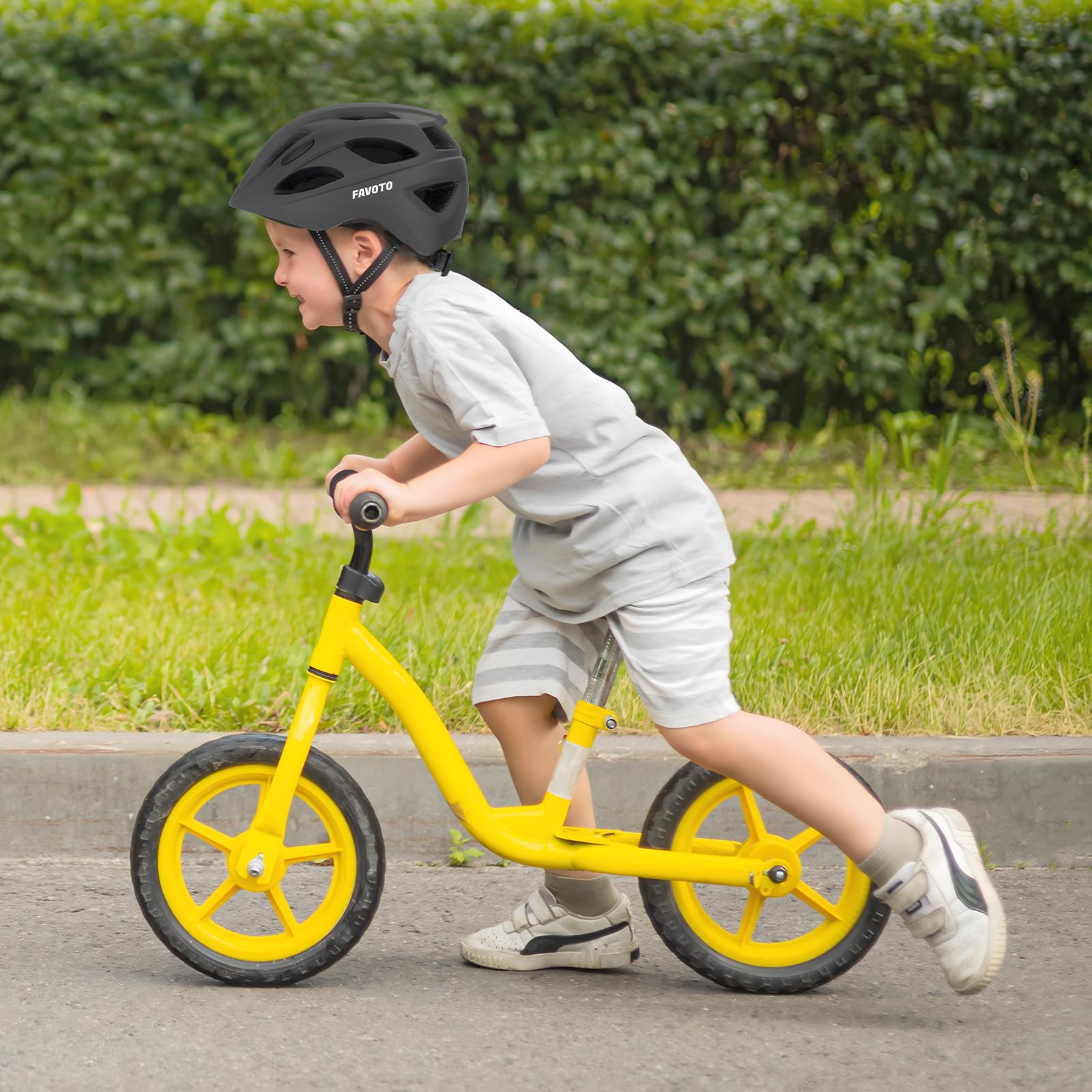 Favoto Casco per Bambini Leggero - Casco da Bicicletta Regolabile Traspirante per Ragazzi e Ragazze Protezione Sicura