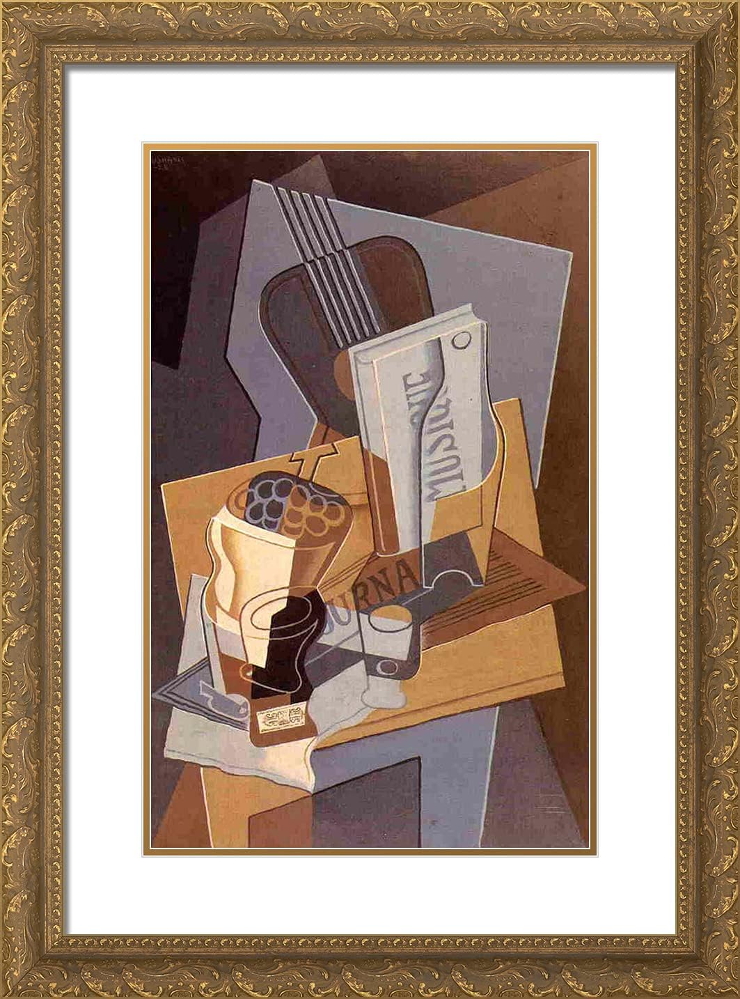 ArtDirect Gris, Juan 18x24 Gold Ornate Framed Art Print with Double Matting Titled: The Book of Music