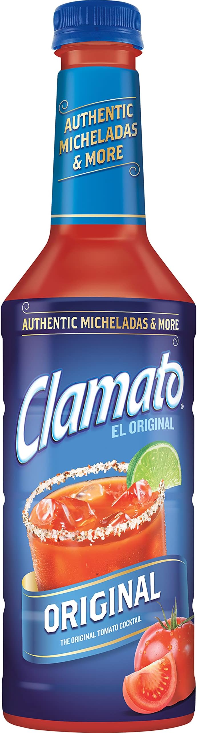 Clamato Original Tomato Cocktail, 1 L bottle (Pack of 6), Flavored With Tomato Juice & Spices, Perfect Mixer for the Authentic Michelada, Bloody Mary Drinks, and Seafood Cocktail