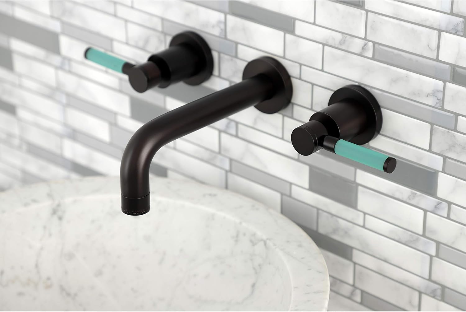 Kingston Brass KS8125DKL Kaiser 2-Handle Wall Mount Bathroom Faucet, Oil Rubbed Bronze