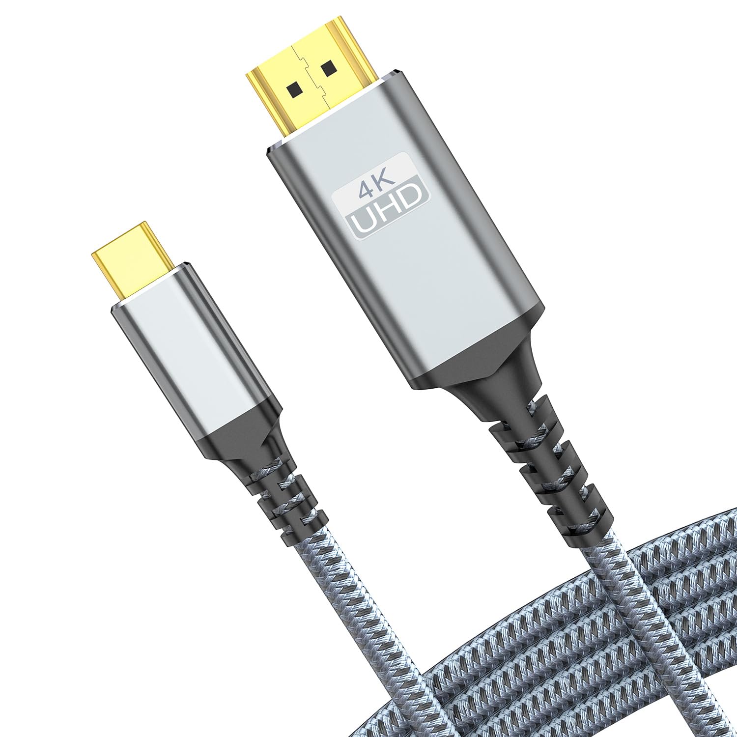 Cable USB C a HDMI 4K a 60Hz 25 pies, USB 3.1 tipo C a HDMI 2.0 cable trenzado para oficina en casa, Thunderbolt 3/4 compatible con MacBook Pro/Air, iPhone 16/17 Pro Max, iPad Pro, Galaxy S8-S25