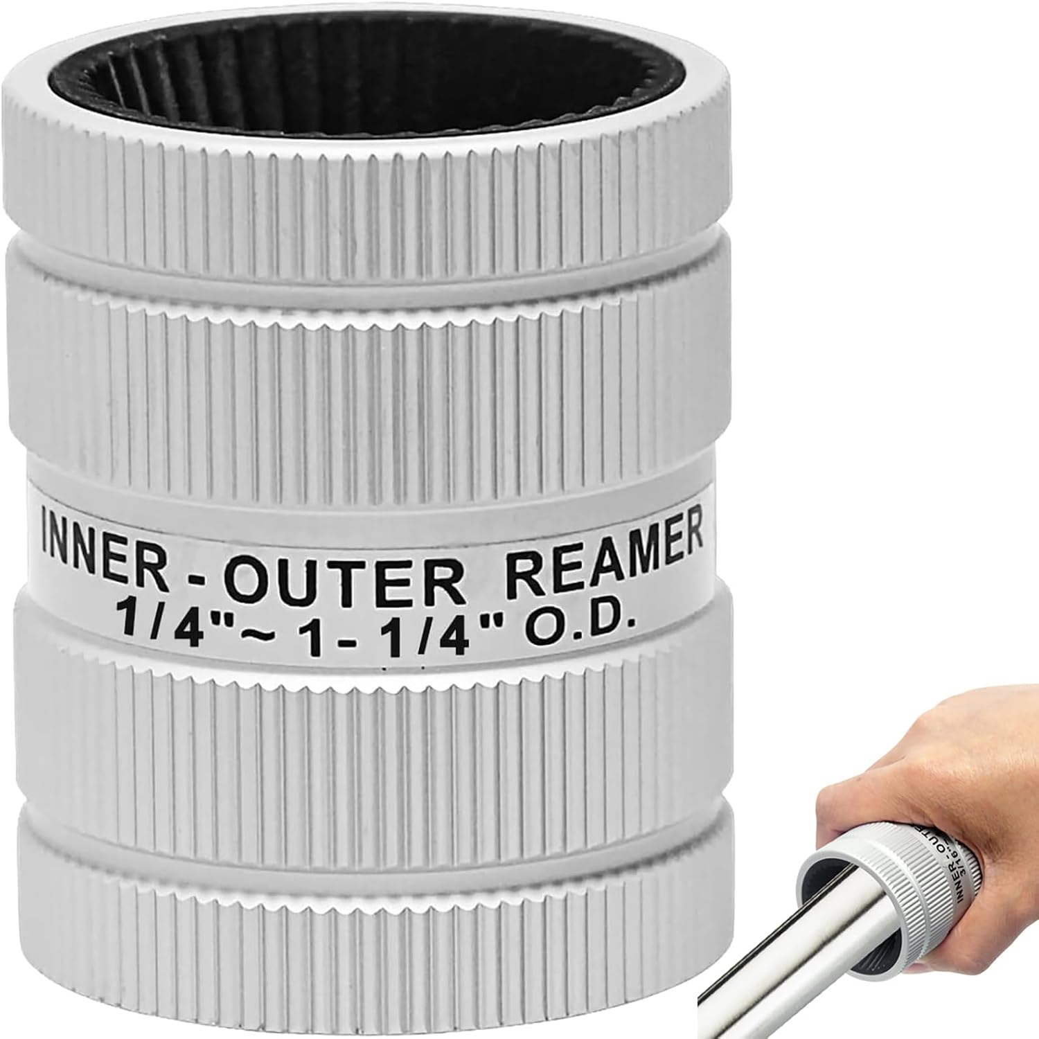 Wisamic Pipe Reamer Tool, 1/4" to 1-1/4" Inner/Outer Deburring Tool for Copper, Stainless Steel, PVC, Aluminum – Plumbing Chamfering Tool for Tubing Prep