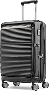 Samsonite Paralux Carry-On Luggage - Innovative Design - Quick Access Front Pocket - Dual Suspension Wheel Technology - TSA Lock - Expandable - Includes Removable Packing Cubes - Black
