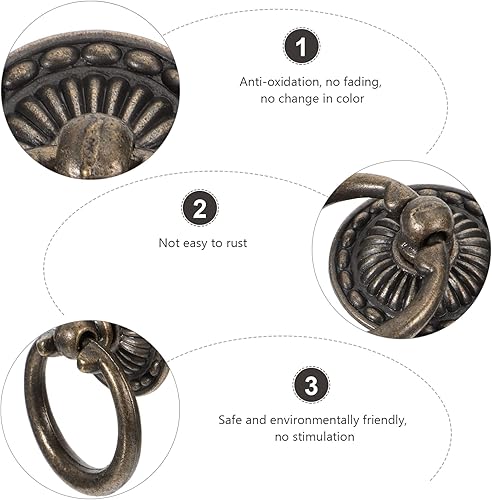 Miniatura 4 de 12 piezas de pomos de gabinete de cocina para muebles de cocina, manijas de anillo de armario, pomo antiguo, agujero de armario, tiradores de cajón,