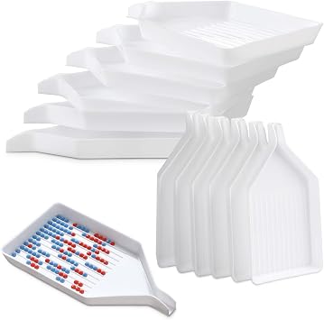 FEBSNOW 20PCS Diamond Art Painting Trays, Plastic Rhinestone Sorting Plate | Sturdy Plastic, For DIY Craft Enthusiasts, Quick Rhinestone Sorting, Thickened Small Size of 3.8x2.2 Inches