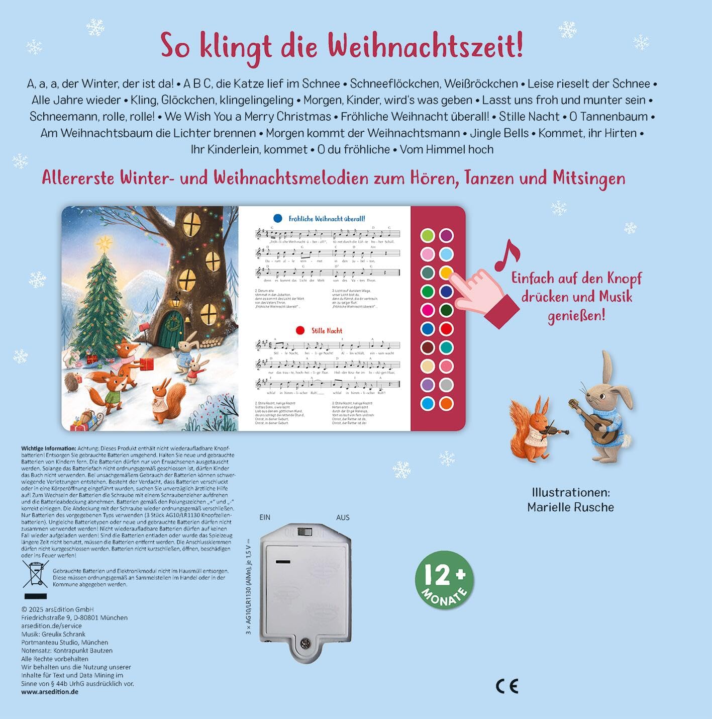 Sing mit! Weihnachten: Mein erstes Liederbuch | Hochwertiges Liederbuch mit leicht auslösbaren Melodien von 20 beliebten Winter- und Weihnachtsliedern zum Hören und Mitsingen für Kinder ab 12 Monaten