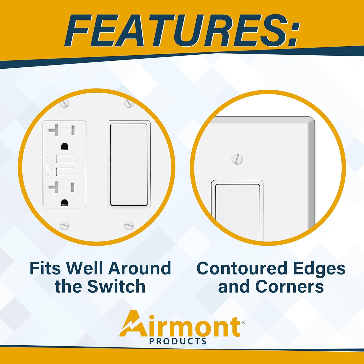 Oversized White Metal Wall Plates – 5.5" x 5.5" Decorative Covers for Outlets, Switches, Toggle, Rocker, Duplex, Smart Devices | 1-5 Gang Jumbo Faceplates (3 Toggle 1 Rocker, 4-Gang)
