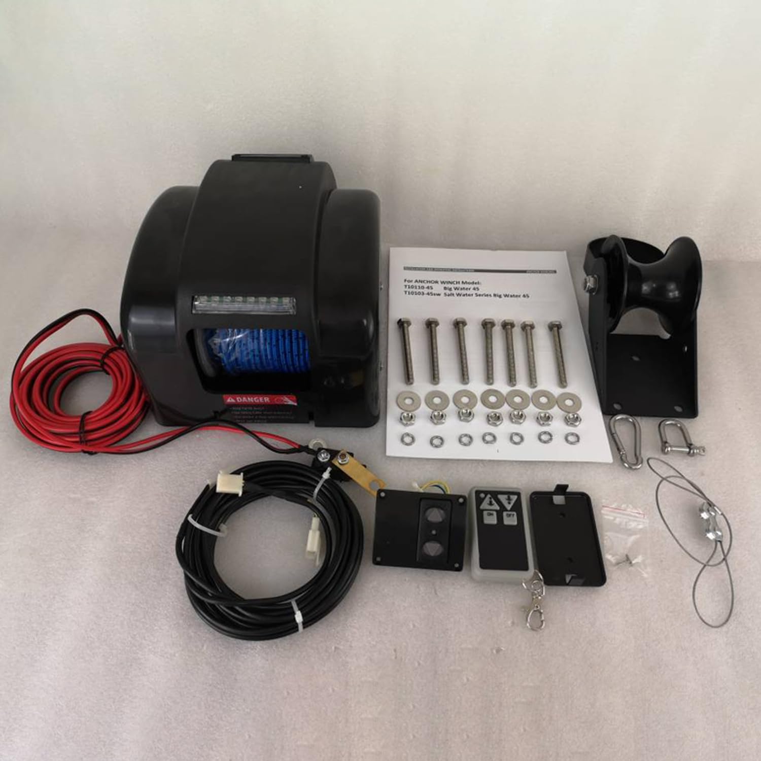Seilwinde 12V - Elektrische Mini Seilwinde mit Ankerseil 31m für Anker bis 21Kg - Ankerwinde 12V - Robuste 12V Seilwinde 30LBS Ankerwinde Remote und Wireless Control Marine Boot Zubehör