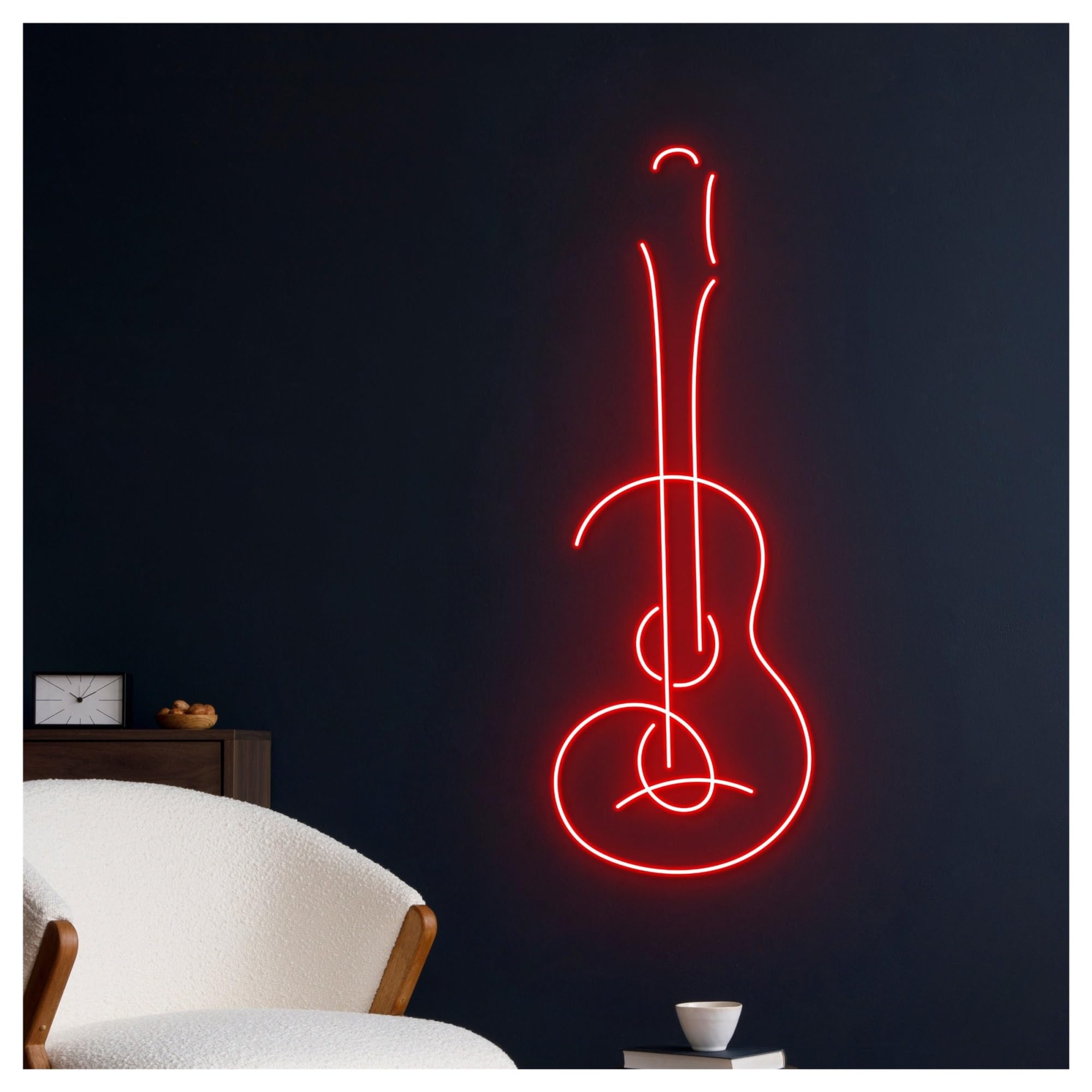Insegna al Neon Insegna Al Neon Per Chitarra, Chitarrista, Luce LED Dimmerabile Per Negozio Di Strumenti Musicali, Studio, Sala Espositiva, Decorazione Lampada 45cm