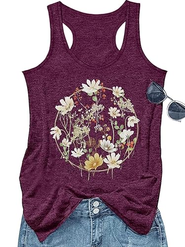 Vintage Graphic Tank Tops for Women Summer Beach Graphic Loose