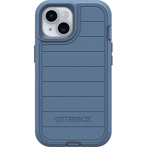 OtterBox iPhone 14, & iPhone 13 (Only) - Defender Series Case - Baby Blue Jeans - Case Only - Screenless - Rugged & Durable - with Port Protection - Microbial Defense Protection