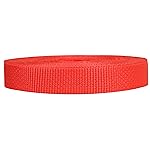 Strapworks Lightweight Polypropylene Webbing - Poly Strapping for Outdoor DIY Gear Repair, Pet Collars, Crafts - 3/4 Inch by 10, 25, or 50 Yards, Over 20 Colors,Blood Orange