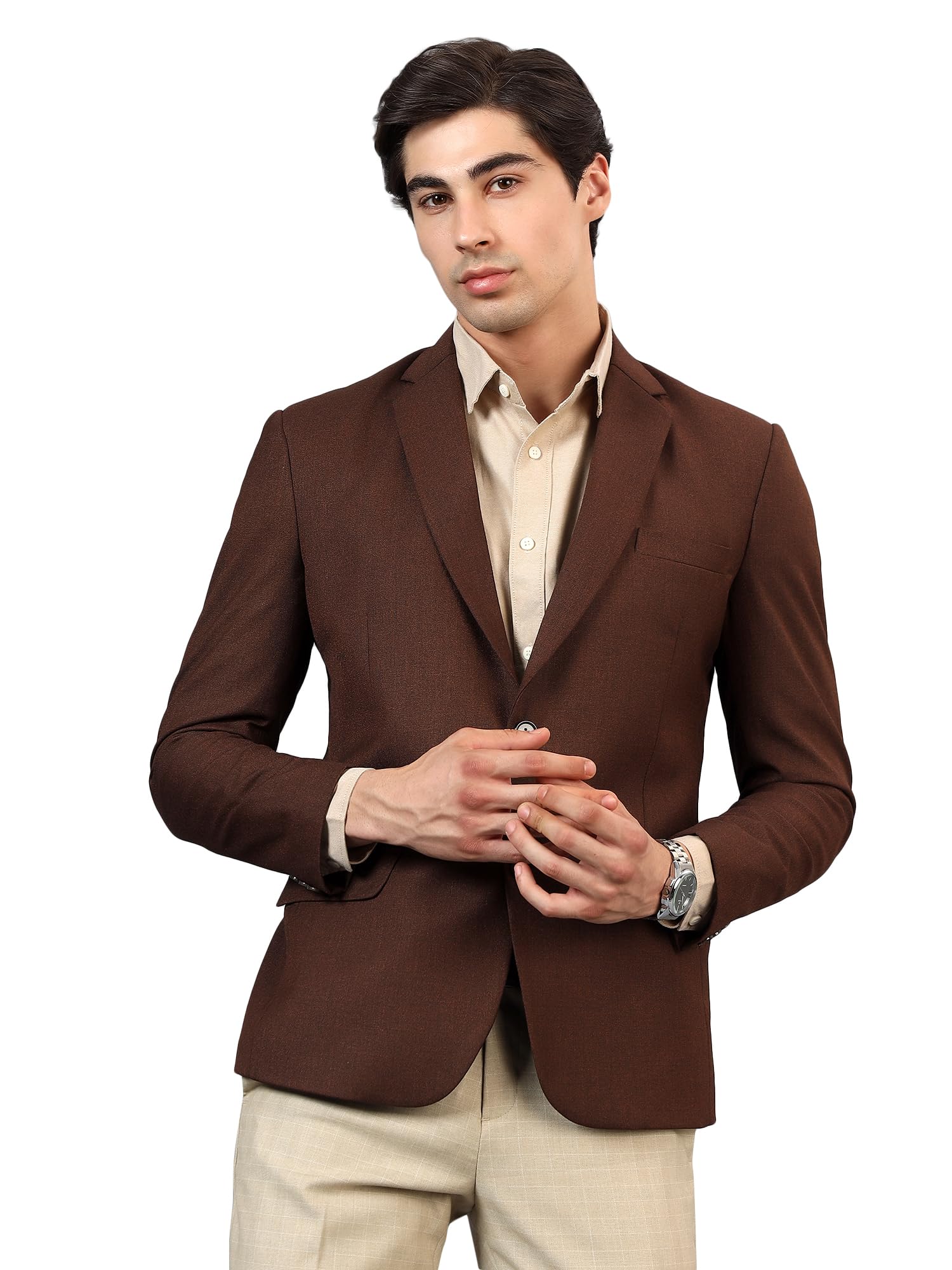 rb rajniti blazer Men's Pinstripe Double-Breasted Blazer, Slim Fit, Notch Lapel, Formal-picture-31