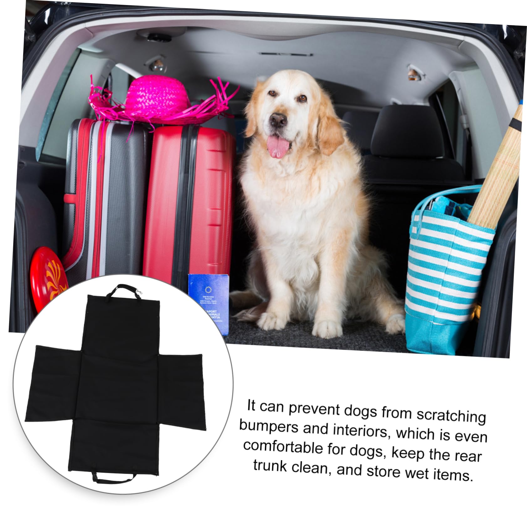 Asiento para Perros y Gatos para Coche Ajustable de Oxford Negro