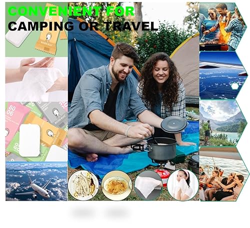 Miniatura 5 de Toallas comprimidas de alta calidad, paño portátil de algodón puro para acampar o viajar..