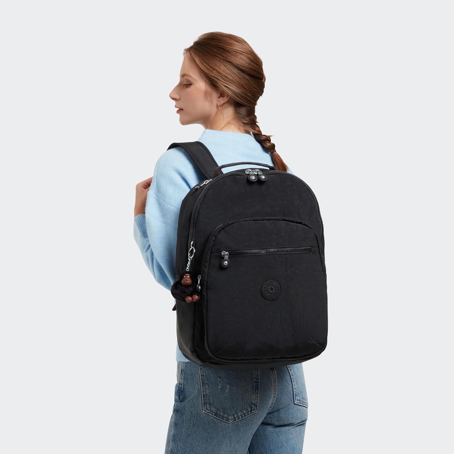Kipling Women's Seoul 15" Laptop Backpack, Durable, Roomy with Padded Shoulder Straps, Built-In Protective Sleeve, Black Tonal Cu, 12.75''L x 17.25''H x 8''D - Image 7