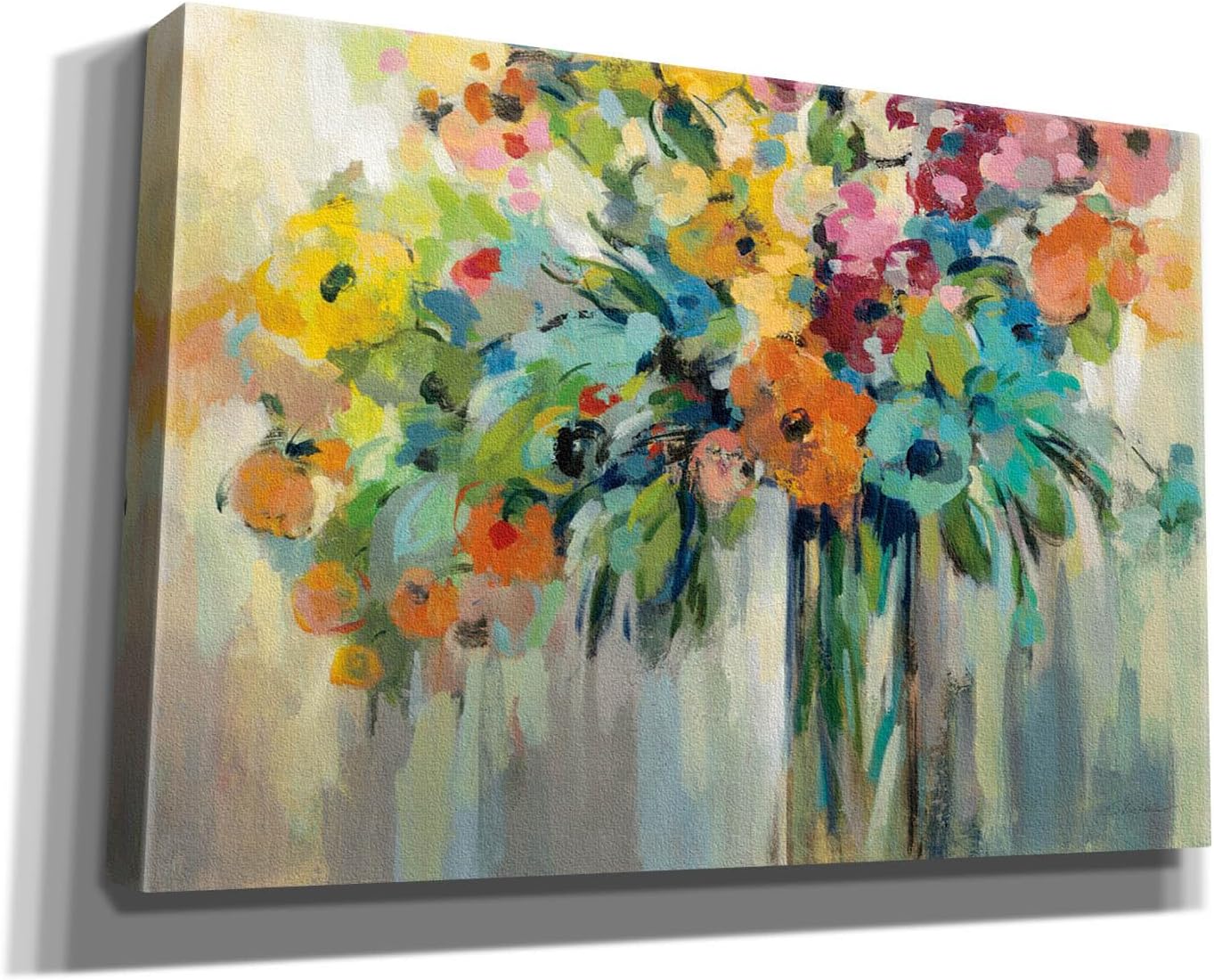 Epic Graffiti 'Cloud of Flowers' by Silvia Vassileva, Canvas Wall Art, 26"x18"