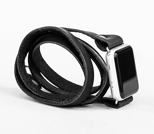 Miniatura 7 de boho Leather multi wrap band compatible with Apple watch 38mm 40mm 41mm 42mm 44mm 45mm 46mm 49mm, Handmade UA 1860