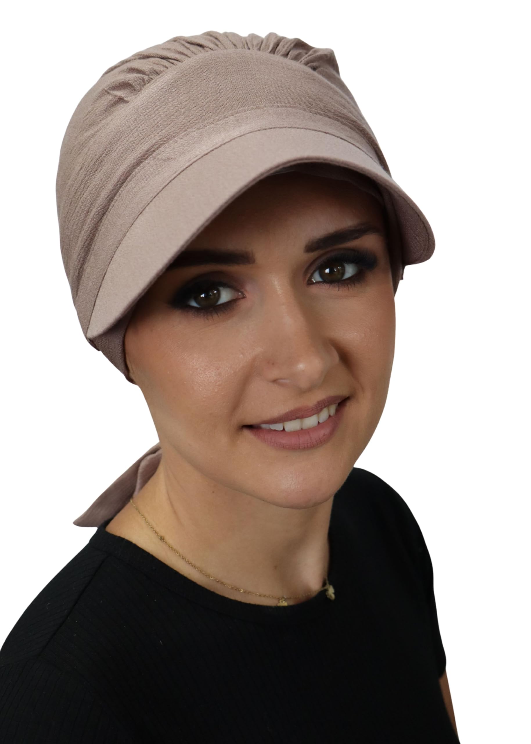 Deresina Gorro Oncológico Mujer Verano – Turbante Oncológico Algodón Pre-Anudado, Pañuelo Oncológico Alopecia, Visera Protección Solar