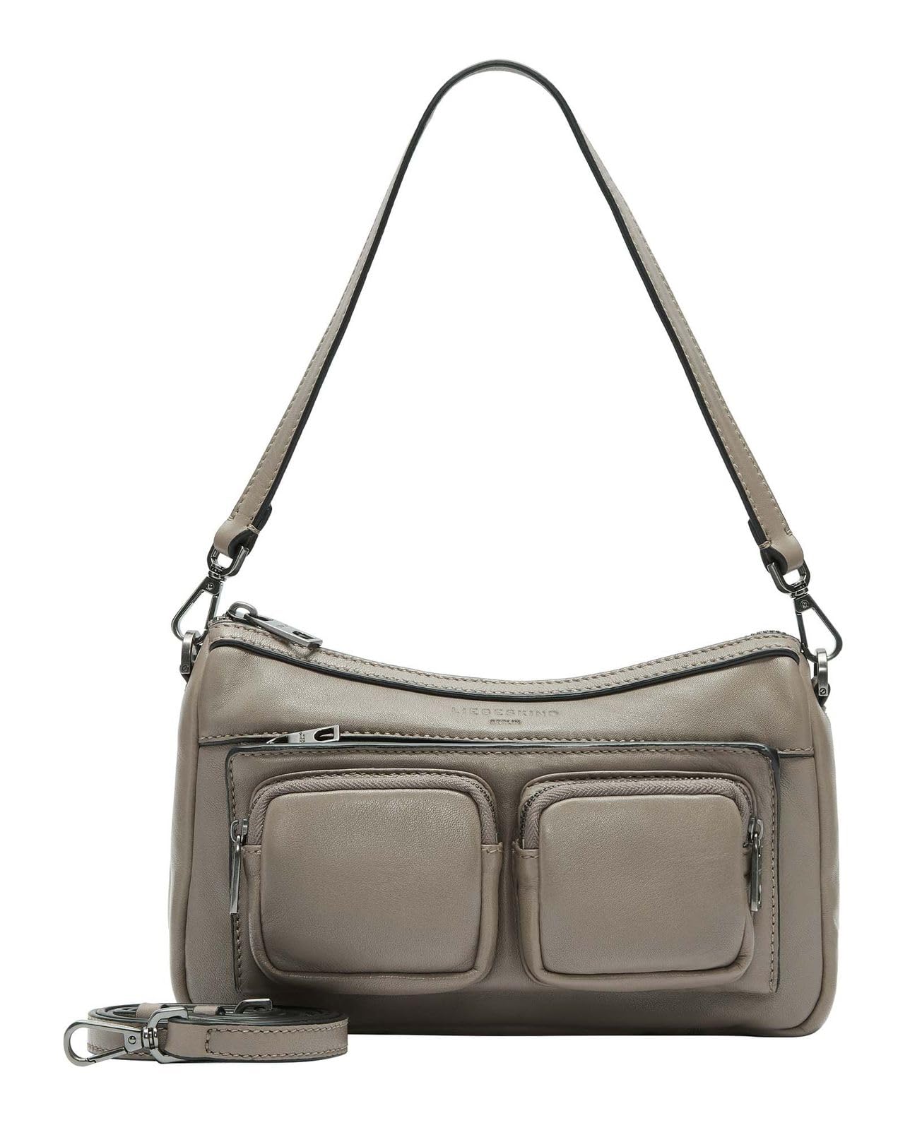 LIEBESKIND BERLIN Leather shoulder bag cross body bag Sheep Natural Maia Crossbody Bag Neutral Gray taupe