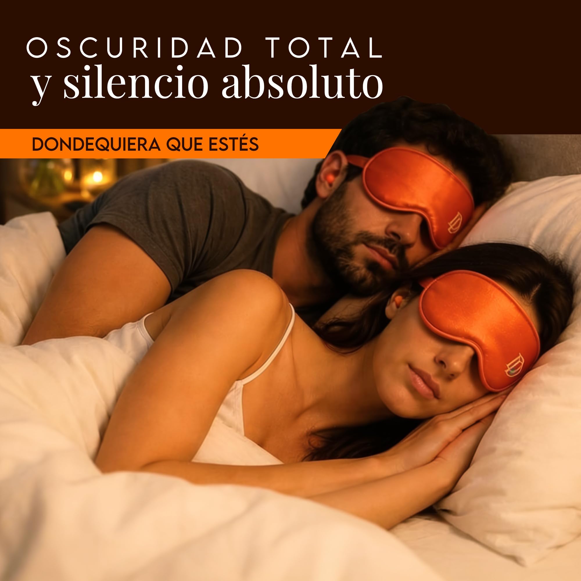 Pack descanso premium: Antifaz para dormir 3D seda, tapones para dormir de silicona, amuleto del sueño y bolsa satén – Kit relajacion sleep mask, tapones oidos en casa o de viaje. Regalos originales.