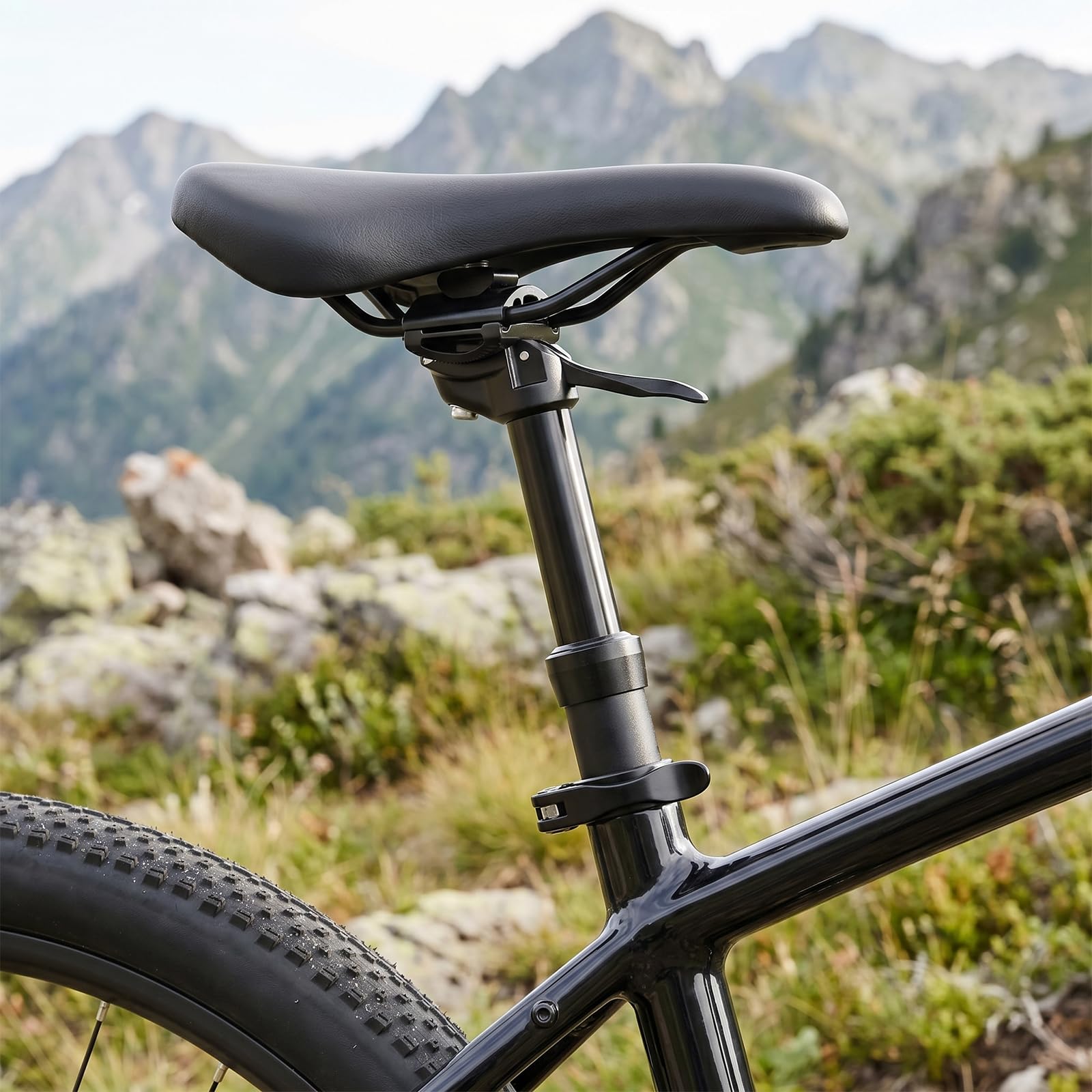 Tige de selle de vélo manuelle réglable en hauteur