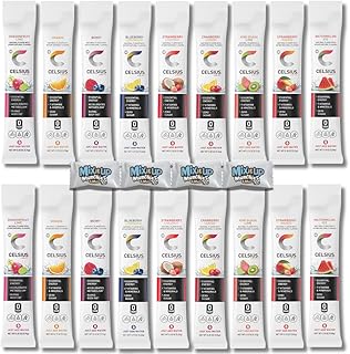 Celsius Powder Packets – 9 Top Flavors 18 Energy Drink Packets for On the Go Essential Energy and Hydration + 4 MIMM Mints | Bundled by Mix It Up Munchies | Healthy Gift Box