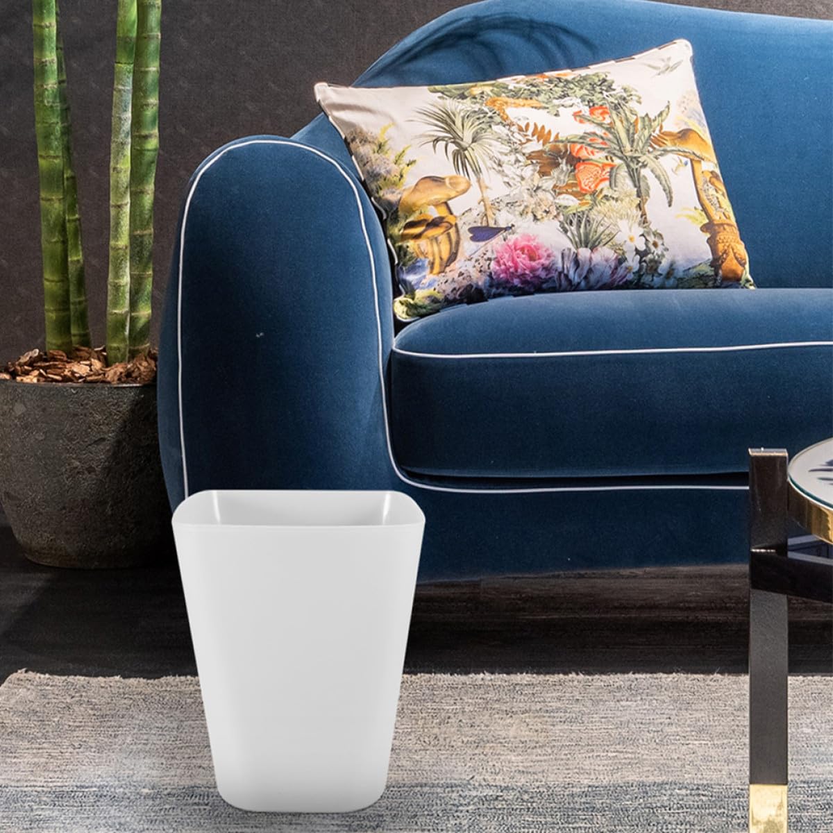 Operitacx 3pcs Outdoor Square Opening Trash Can Small White Waste Basket for Bathroom Bedroom Office Kitchen Storage and Organization