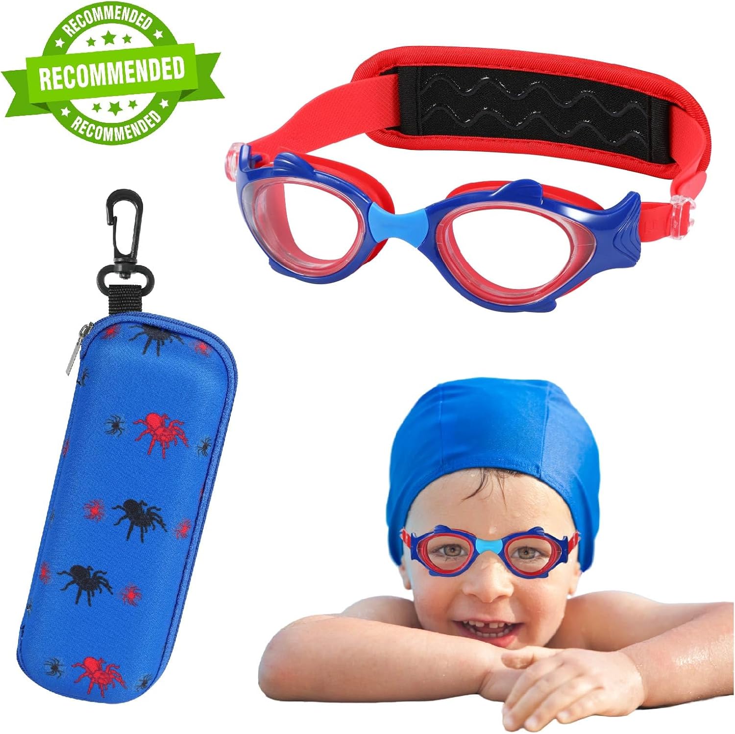 Toddler Goggles 3/4/5 Years Old, Kids Goggles No Hair Pull, Children Swimming Goggles Fabric Strap