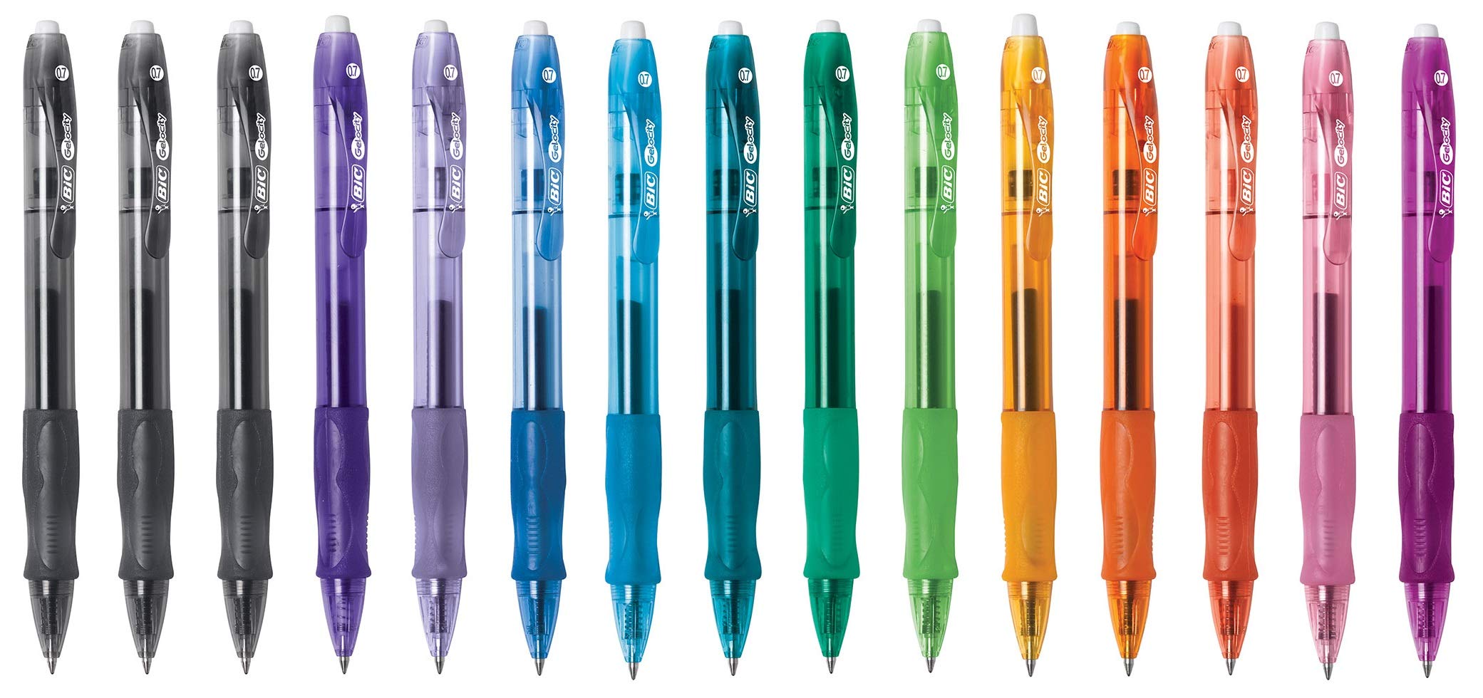 BIC Gel-ocity Original Bolígrafo de gel retráctil, punta media (0,7 mm), colores surtidos, 15 unidades (15)